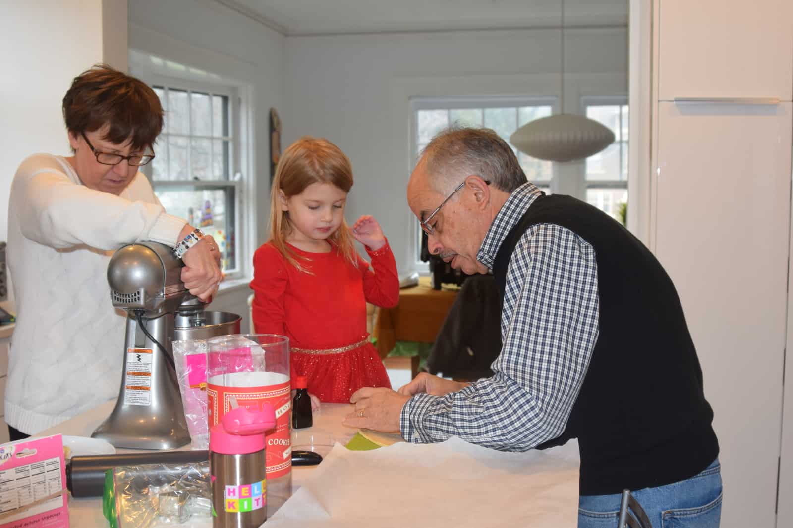Grandparents and Grandchild in kitchen