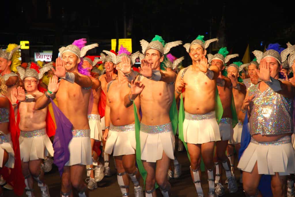 Men marching in the parade