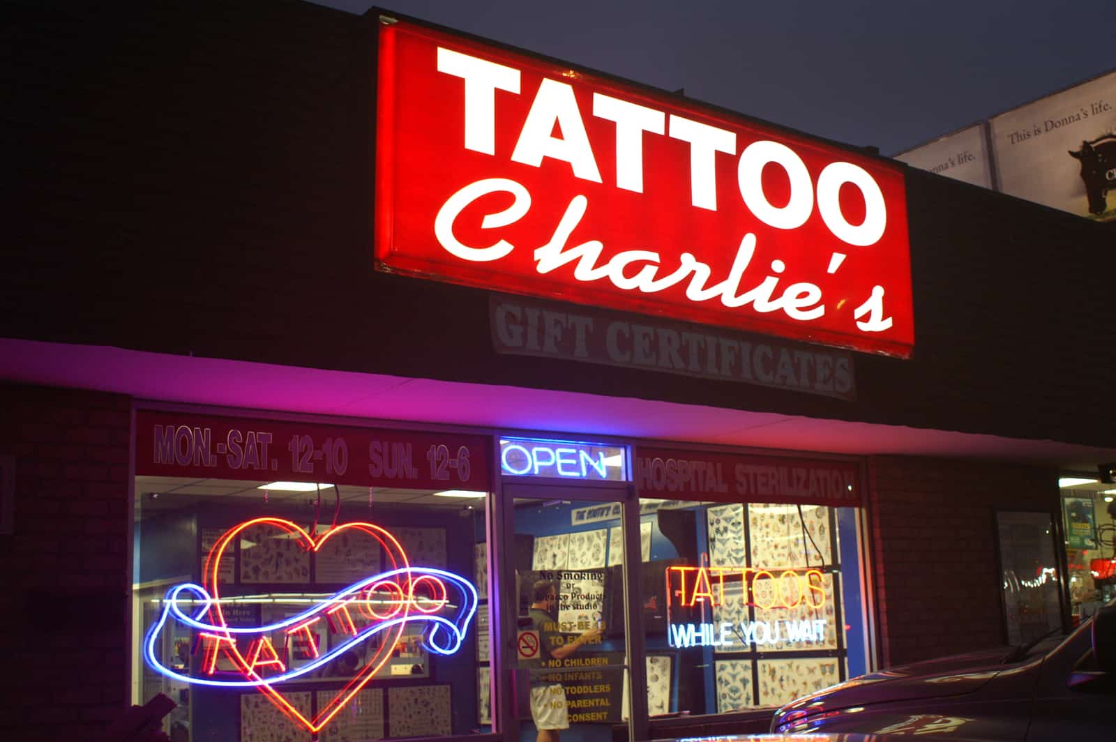 Photo of tattoo shop called Tattoo Charlie's
