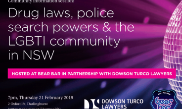 Community Forum: Drug laws and police search powers in NSW | 21 February 2019
