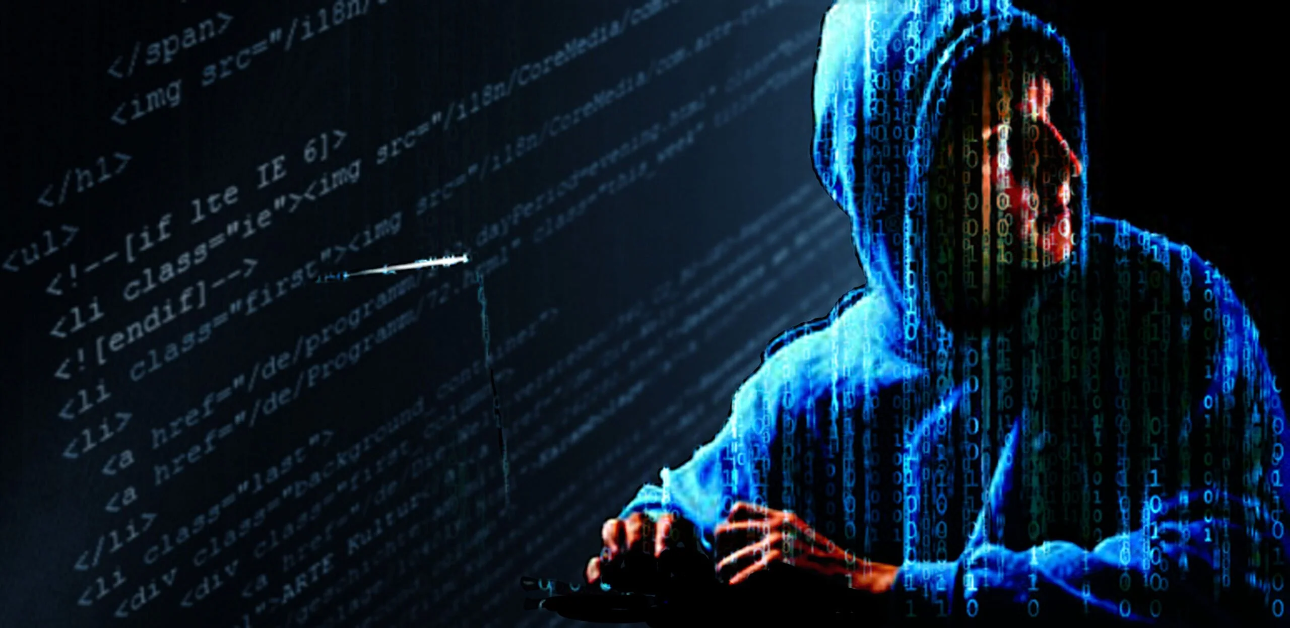 Hacker in grainy image